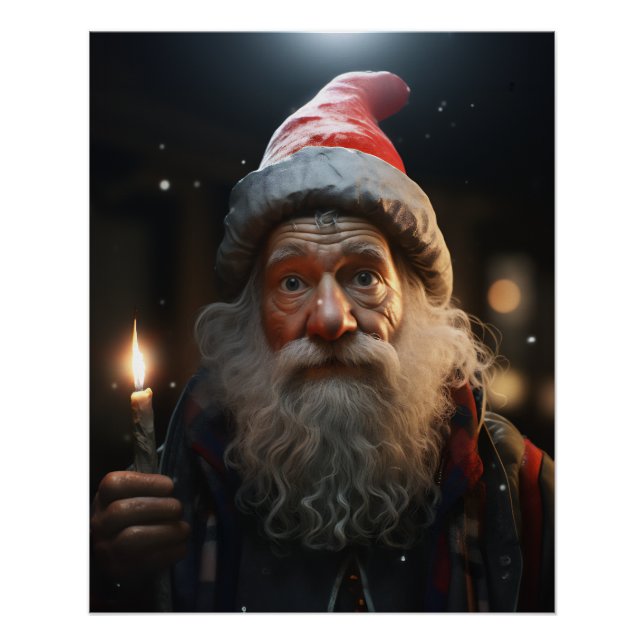 Poster Gnome de Noël surpris (Devant)