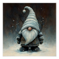 Gnome d'hiver dans une forêt de neige