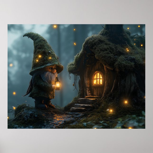 Poster Gnome enchantée au clair de lune : Imaginaire (Devant)