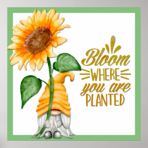 Poster Gnome Fleuron Où Vous Êtes Plantés