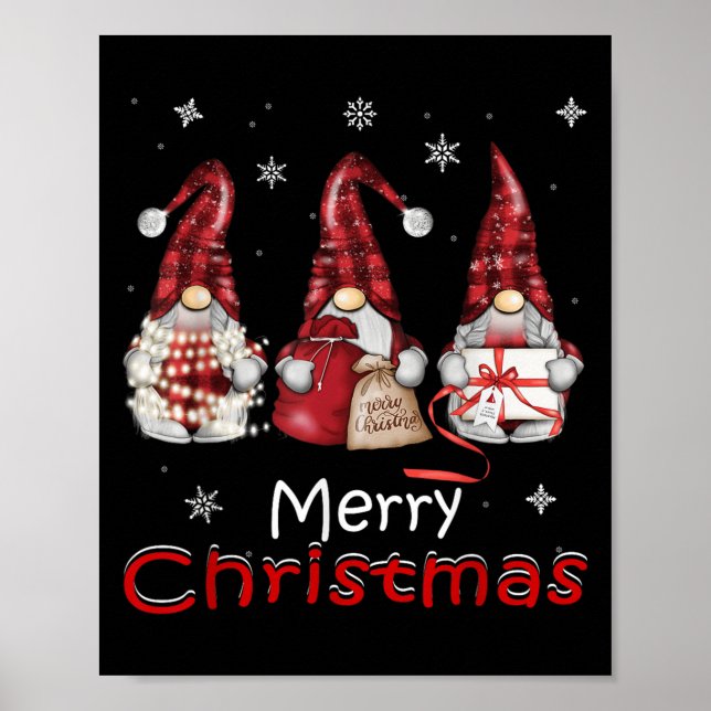 Poster Gnome Funny Famille Chemises de Noël Femmes 2024 (Devant)