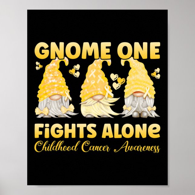 Poster Gnome One combat seul Gold Chilhood Cancer Aware (Devant)