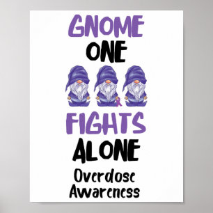 Poster Gnome One Se Bat Seul Ruban Violet Surdosage Avari
