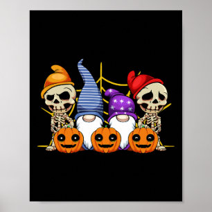 Poster Gnome Squelette Lazy Costume d'Halloween Cute Citr