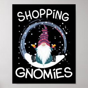 Poster Gnomes drôle Shopping Gnomies Costume Noël Gi