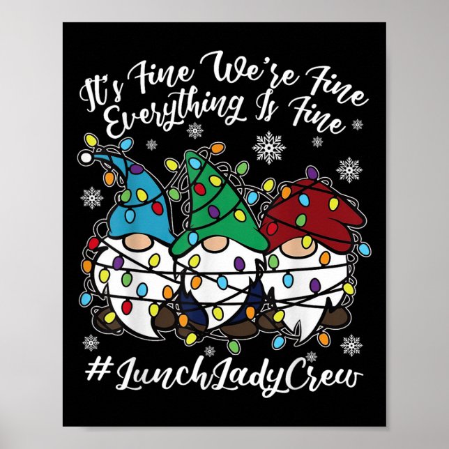 Poster Gnomes mignons Tout Est Bon Déjeuner De Noël (Devant)