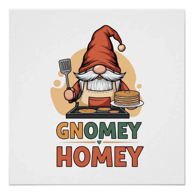 Poster Gnomey Homey crêpes design (Devant)