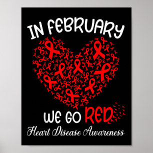 Poster Go Red - American Heart Moth Awareness En Février