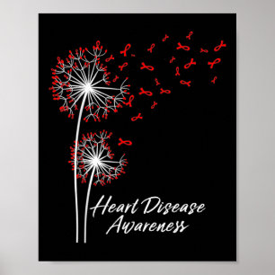 Poster Go Red Ribbon Cardiopathie Mois de sensibilisation
