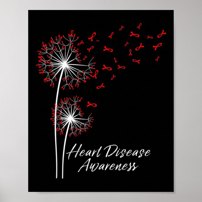 Poster Go Red Ribbon Cardiopathie Mois de sensibilisation (Devant)