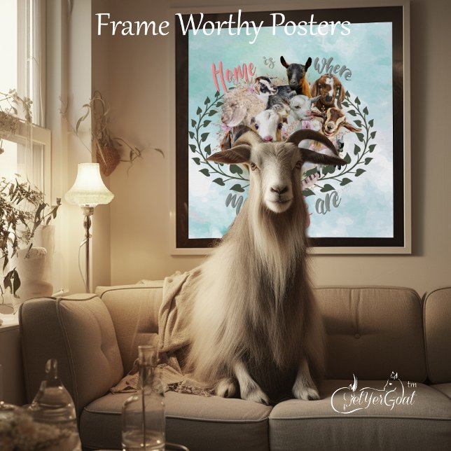 Poster GOAT ART | Accueil où mes chèvres sont GetYerGoat (Créateur téléchargé)