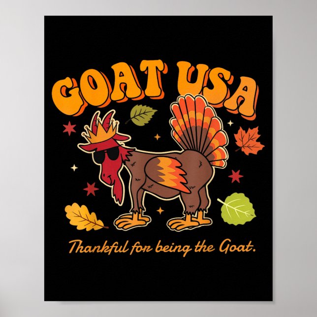 Poster Goat Usa Thankful For Being The Goat Funny Thanksg (Devant)
