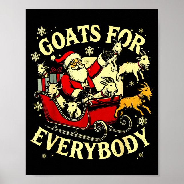 Poster Goats For Everybody Santa Funny Christmas Goat Mom (Devant)