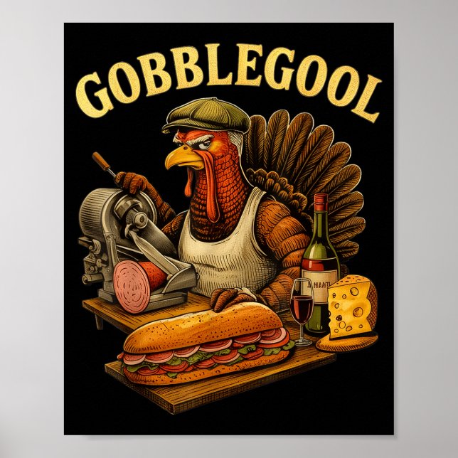 Poster Gobbol Turkey Thanksgiving  (Devant)