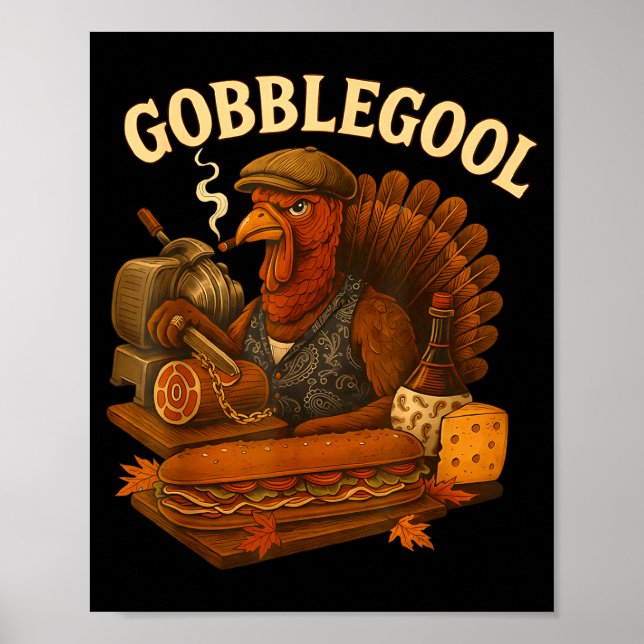 Poster Gobbol Turkey Thanksgiving  (Devant)