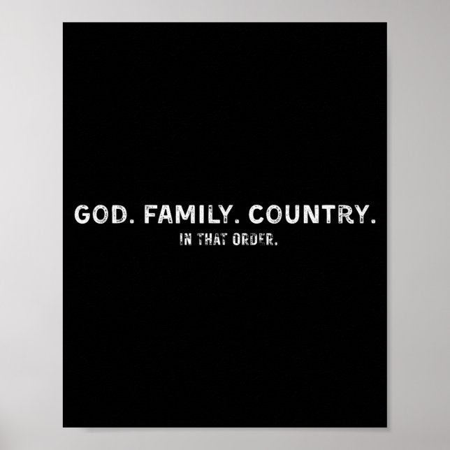Poster God Family Country In That Order  (Devant)