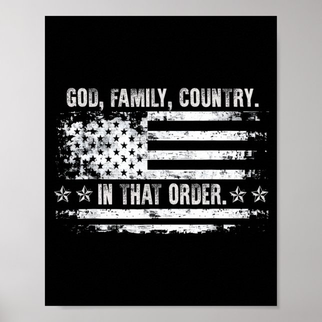 Poster God Family Country Patriotic Faith Pride Usa For S (Devant)