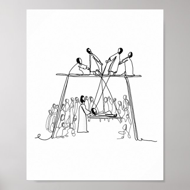 Poster God Heals Man Of Palsy Let Down Through The Roof R (Devant)