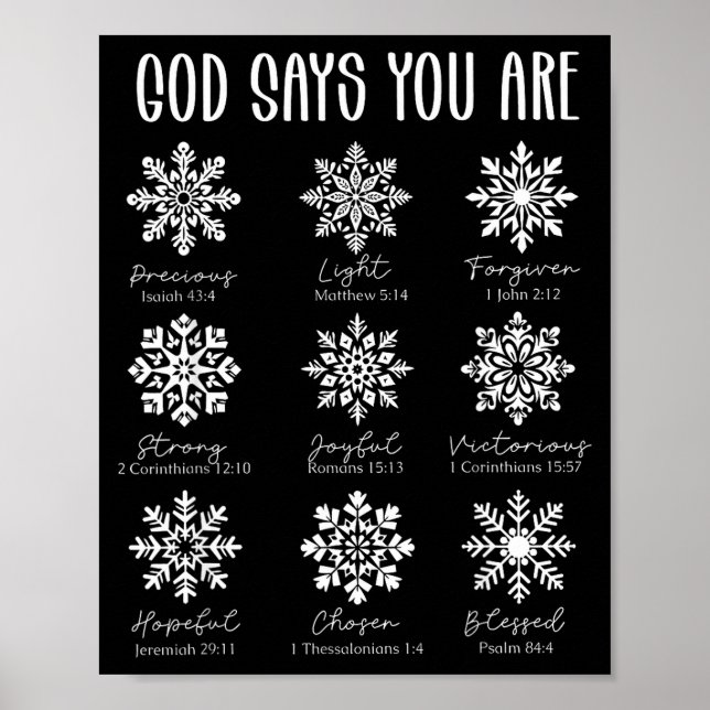 Poster God Says You Are Christian Snowflake Christmas Bib (Devant)