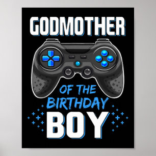Poster Godmère De L'Anniversaire Garçon Correspondant Fam