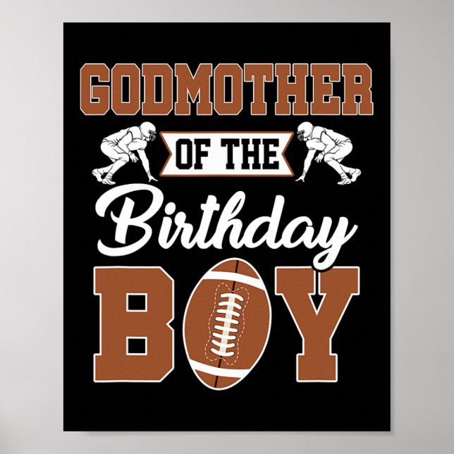 Poster Godmère De L'Anniversaire Jeu De Football Fête Fam (Devant)