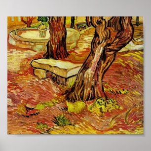 Poster Gogh - Le Banc de Pierre dans le jardin à Saint-Pa
