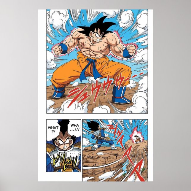Poster Goku charge VS Vegeta (Devant)