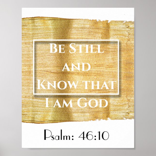 Poster Gold Abstrait verset de la Bible citation psaume 4 (Devant)