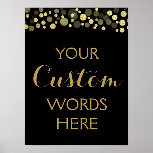 Poster GOLD & black créez votre propre signature personna (Devant)