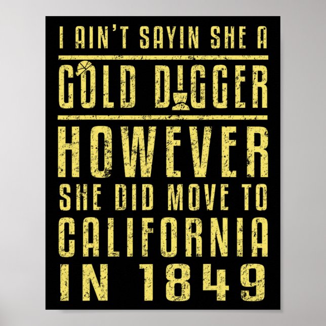 Poster Gold California Rush Black History Cadeau politiqu (Devant)