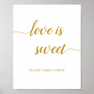 Poster Gold Calligraphie Mariage L'amour est doux signe
