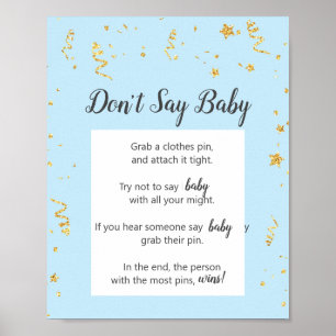 Poster Gold Celebration on Blue Ne pas dire Baby Game