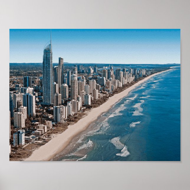 Poster Gold Coast Australia Aerial View (Devant)