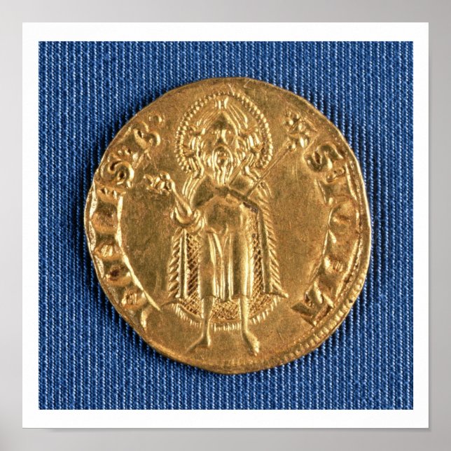 Poster Gold coin, St. John the Baptist, 16e century (Devant)