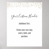 Gold Confetti Décontracté Faites-Le Vous-Même Sign