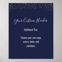 Gold Confetti Décontracté Navy Faites-Le Vous-Même