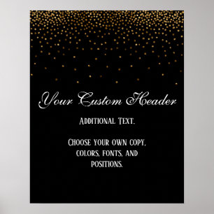Poster Gold Confetti Élégant Do It Yself Mariage Sign
