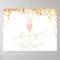 Gold Confetti Élégant Mariage Champagne