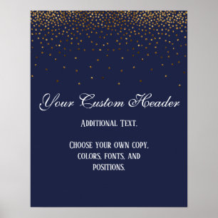 Poster Gold Confetti Elegant Marine Le Faire Vous-Même Ma