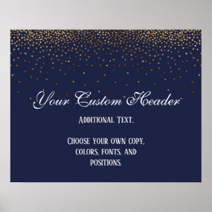 Poster Gold Confetti Elegant Marine Le Faire Vous-Même Ma
