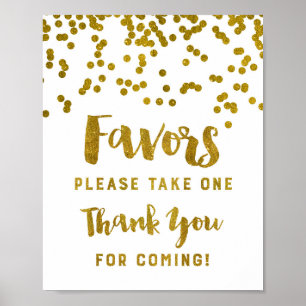Poster Gold Confetti Faveurs Signer Merci Pour Venir