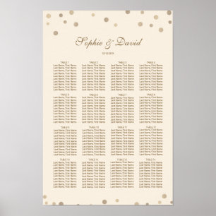 Poster Gold Confetti Love Champagne Mariage