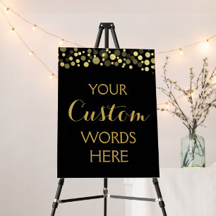 Poster GOLD & confettis noirs créez votre propre enseigne