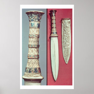 Poster Gold dagger and sheath, Tutankhamun treasure, c.13
