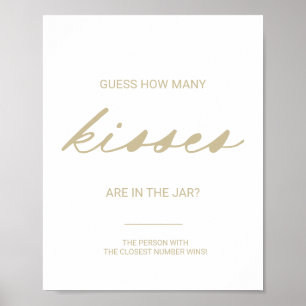 Poster Gold Devinez combien de baisers Fête des mariées j