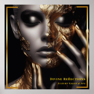 Poster Gold Elegance Divine Réflexions Salon & Spa Poste