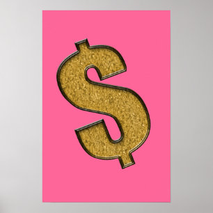 Poster Gold Encrusted dollar Sign