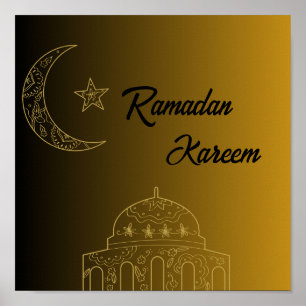 Poster Gold et Black Happy Ramadan Kareem 2024