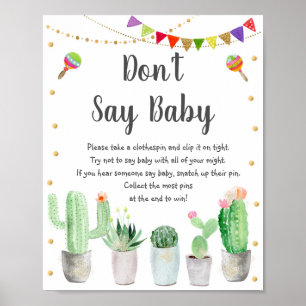 Poster Gold Fiesta Cactus Ne pas dire Baby Game