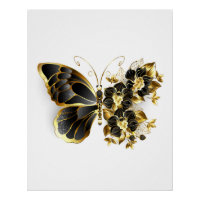 Gold flower Butterfly with Black Orchid